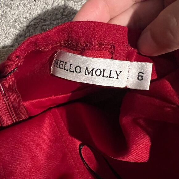 Hello Molly Svelte Lace Embroidered Maxi Dress | Red size 6 - Picture 14 of 16